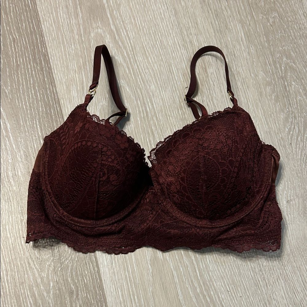 Aerie Real Power Paisley Lace Balconette Bralette 32D